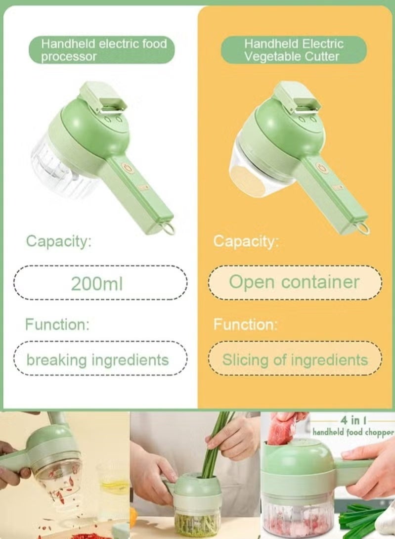 A ZONE Wireless Electric Vegetable Chopper, Ideal For Chopping Veg, Fruit Slicer, Meat Mincer, Spice And Nuts Grinder, Garlic Chopper, Onion Cutter, Mixer And Cleaner, Meet All Your Kitchen Needs - Image 2