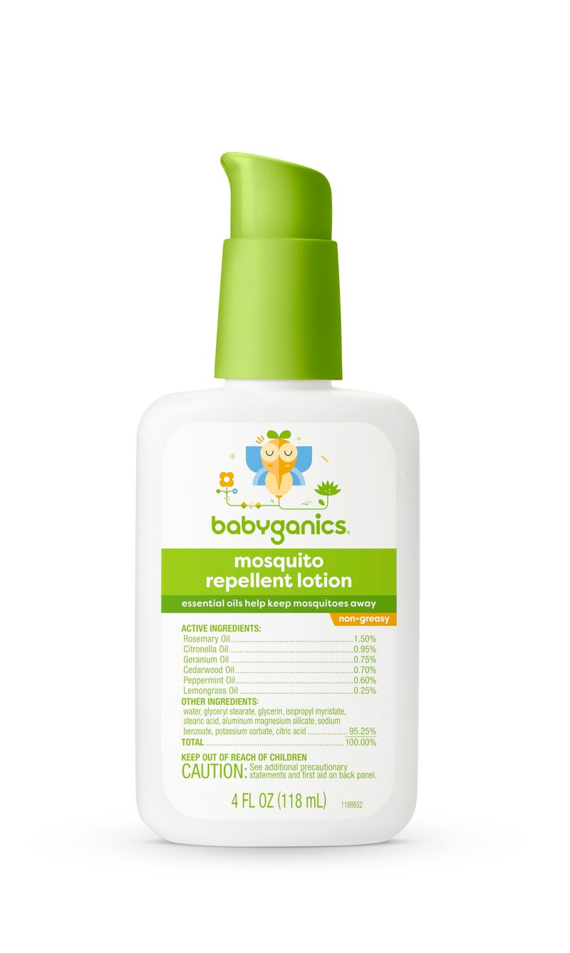 Babyganics Mosquito Repellent Lotion, Made with Plant and Essential Oils, Non-Greasy, 4oz - Image 1