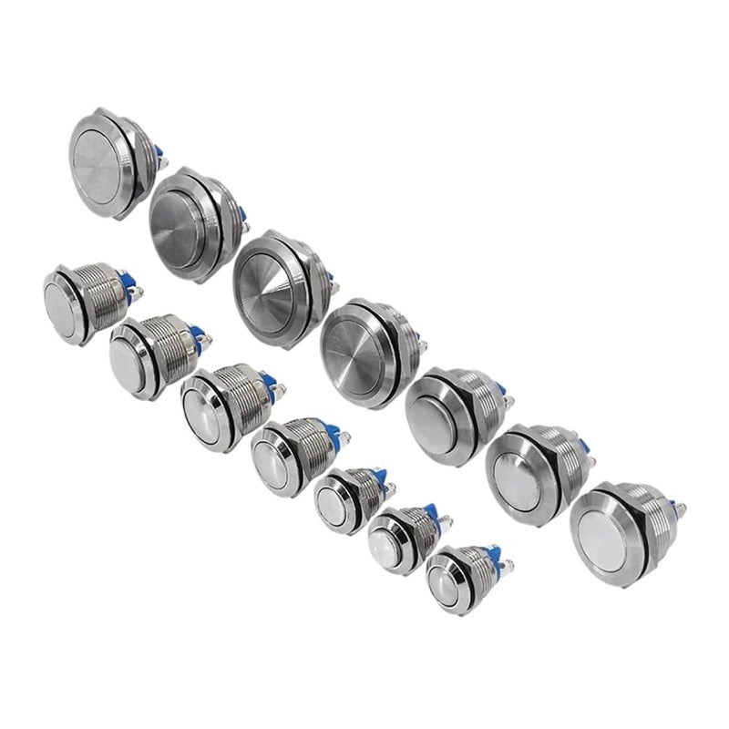 22 مم زر معدني عالي السطح يعيد ضبط نفسه، مفتاح مقاوم للماء مع أقدام لحام من الفولاذ المقاوم للصدأ - Image 5