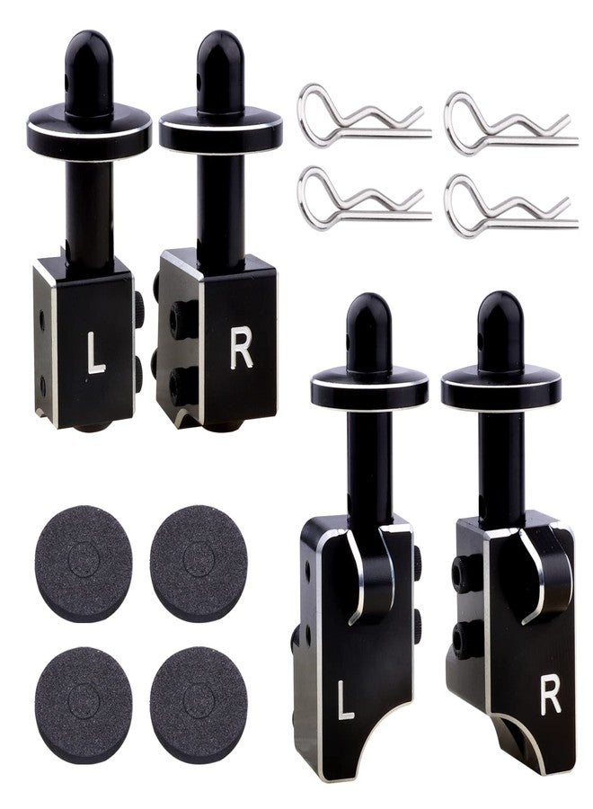AllinRC Aluminum Body Post Mounts & Body Post Set w/Body Clips Washers for Arrma Notorious 6S BLX, Front & Rear (Black) - Image 3