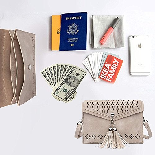 seOSTO Womens Small Crossbody Bag, Tassel Cell Phone Purse Holder Wallet For woman Girls - Image 2