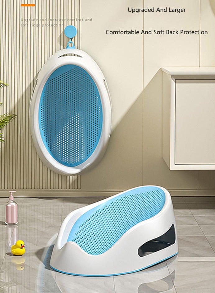صحراء الواحة حامل حمام للأطفال مع شبكة استحمام، ودعم للجلوس والاستلقاء، ووسادة مضادة للانزلاق، وسرير استحمام قابل للطي لحديثي الولادة - Image 4
