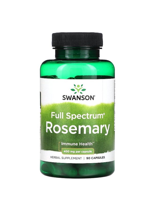 Swanson, Full Spectrum Rosemary, 400 mg, 90 Capsules - Image 1
