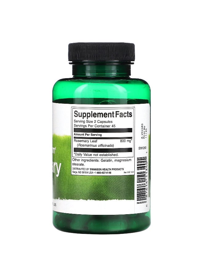 Swanson, Full Spectrum Rosemary, 400 mg, 90 Capsules - Image 2