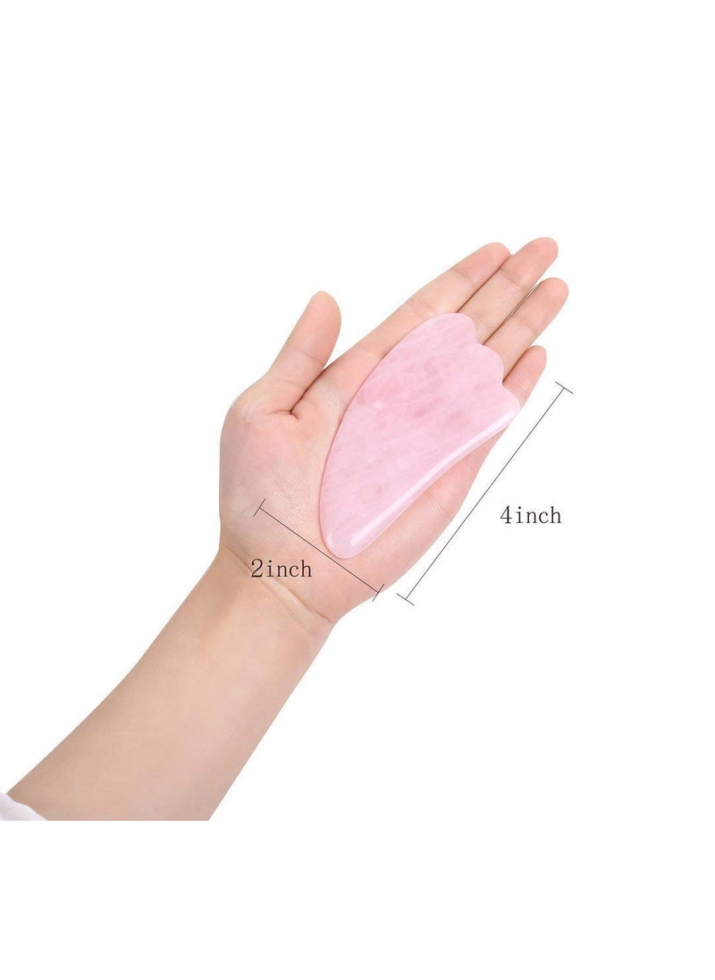 Getmecraft Getmecraft Rose Quartz Wing Shape Gua Sha Facial Skin Care SetsTherapeutic Relief and Skin Renewal Handmade Healing Stone Gua Sha Scraping Facial Massage Tools  - Image 2