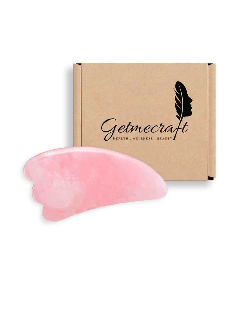 Getmecraft Getmecraft Rose Quartz Wing Shape Gua Sha Facial Skin Care SetsTherapeutic Relief and Skin Renewal Handmade Healing Stone Gua Sha Scraping Facial Massage Tools  - Image 1