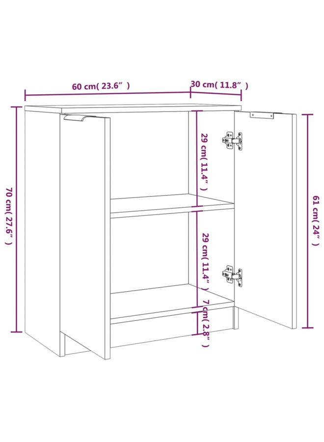 vidaxl Sideboards 2 pcs Concrete Grey 60x30x70 cm Engineered Wood 3115775 - Image 4