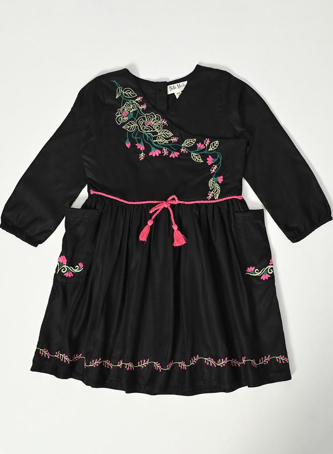 BELLA MODA Embroidered Velvet Dress - Image 2
