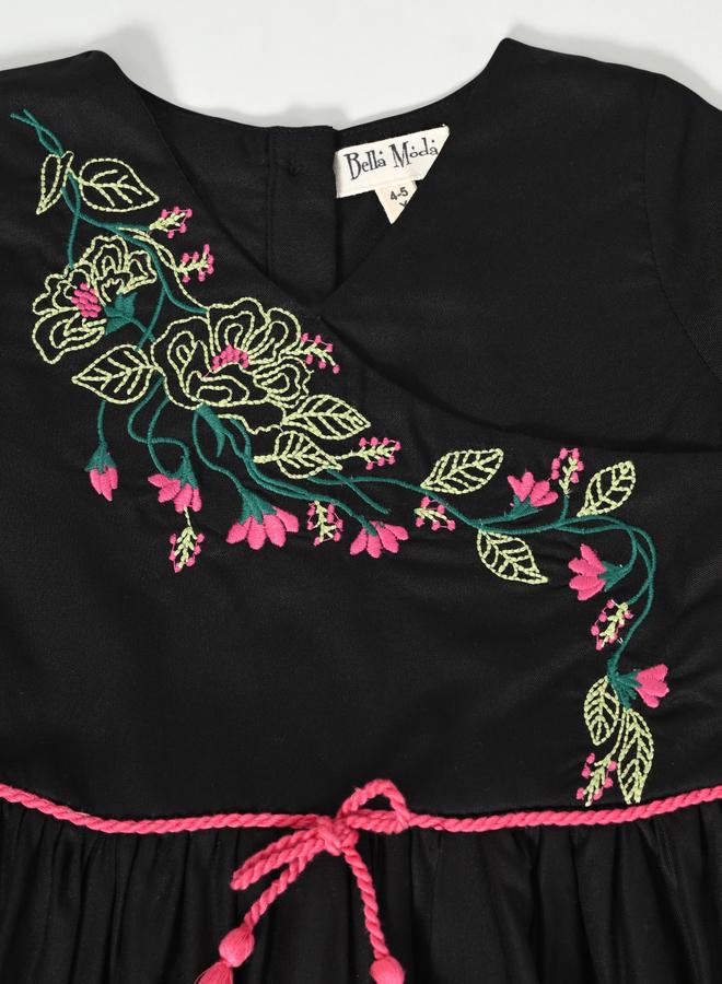 BELLA MODA Embroidered Velvet Dress - Image 4