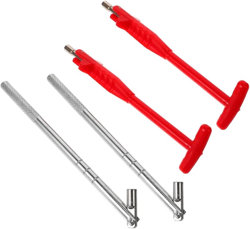 4pcs Tire Stem Puller Tool and Valve Core Removal Tool Set with Dual Valve Stem Pullers for Motorcycle and Car Tire - Image 1