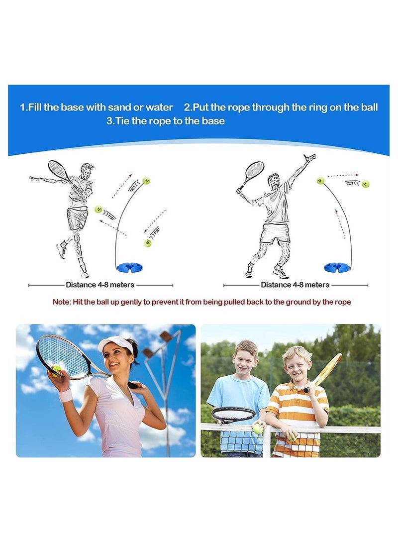 Tennis Trainer Rebound Ball, Solo Tennis Training Equipment for Self-Pracitce, Tennis Training Equipment Kit, Portable Tennis Equipment for Beginners, Kids, Adults