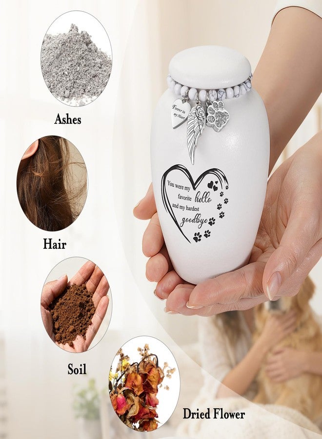 abooxiu Pet Urn for Dogs Cats 4.8 Inch Small Urn for Pet Ashes Cremation Keepsake Urns Ceramic Mini Urns for Ashes Pet Memorial Sympathy Gifts for Loss of Pets Dog Urns Cat Urns - Image 5