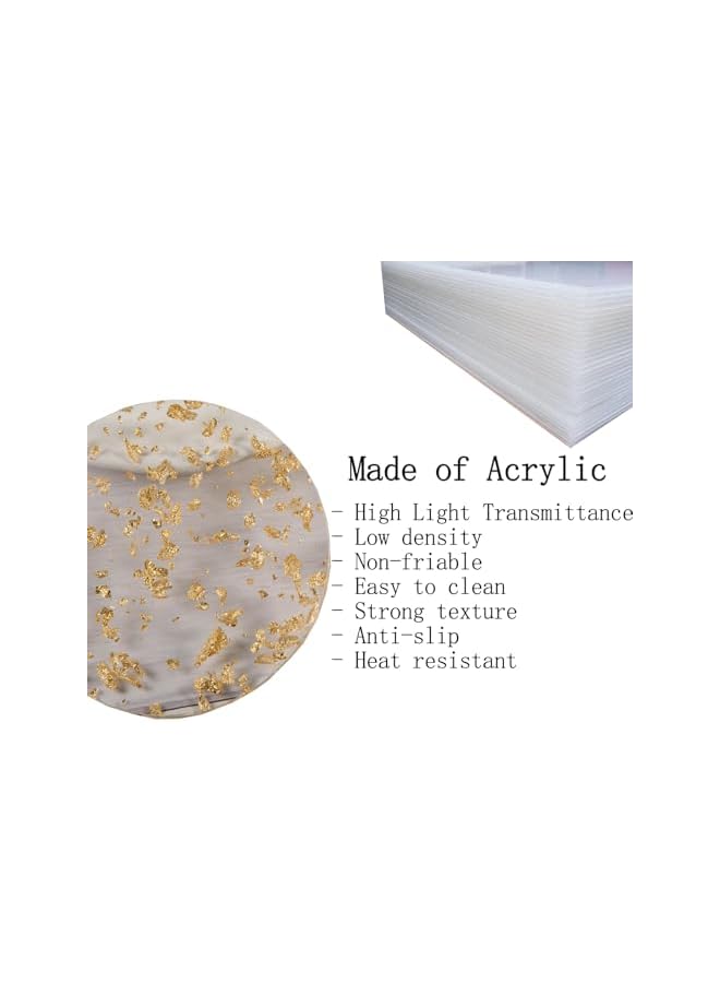 The Bros Coasters set of 6 with holder, Acrylic Gold Coasters for drinks, Clear round coasters, Tabletop Protection and Accessories Display, Suitable for Kinds of Cups, 3.74 Inches - Image 4