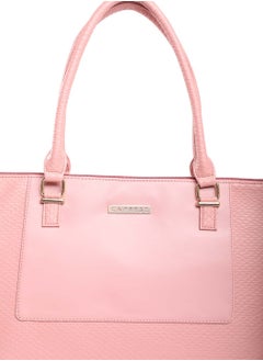 Caprese Fiona Self Design Light Pink Faux Leather Large Tote Handbag - pzsku/Z8A951AAE7AA072295EBDZ/45/_/1716464586/165fcd16-48c2-4390-96db-0c0c4f5ce8e5