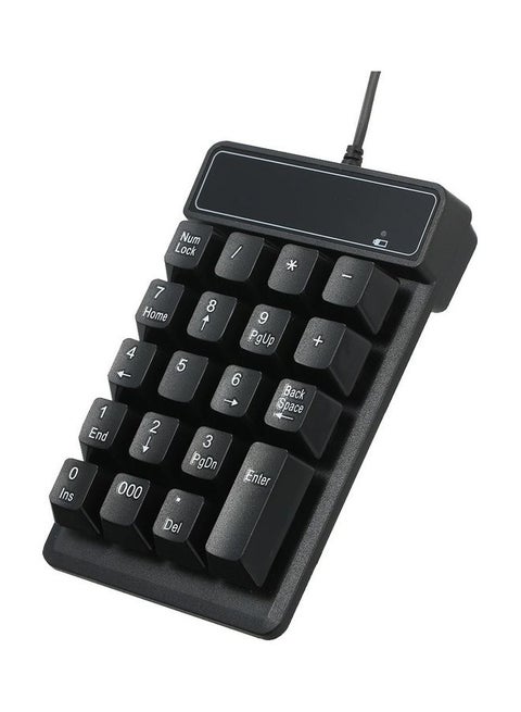 19 Keys Low Noise Mini Numeric Keypad Black