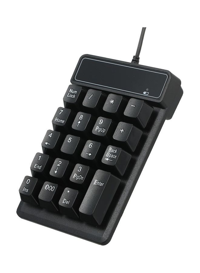 19 Keys Low Noise Mini Numeric Keypad Black