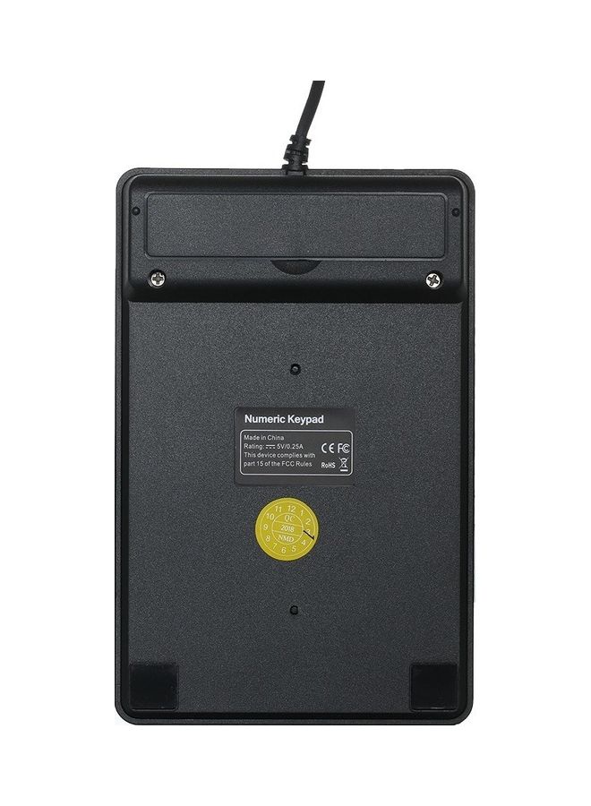19 Keys Low Noise Mini Numeric Keypad Black