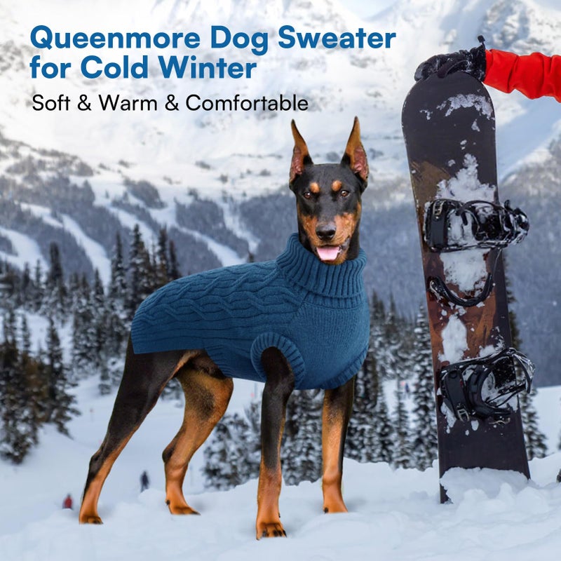 Queenmore Small Dog Sweaters,Turtleneck Dog Sweater for Small Dogs Male Female,Warm&Breathable Doggy Sweater with Stylish Patterns,Christmas Sleeveless Dogs Sweaters for Dachshund,Yorkie(Blue,S) - Image 5