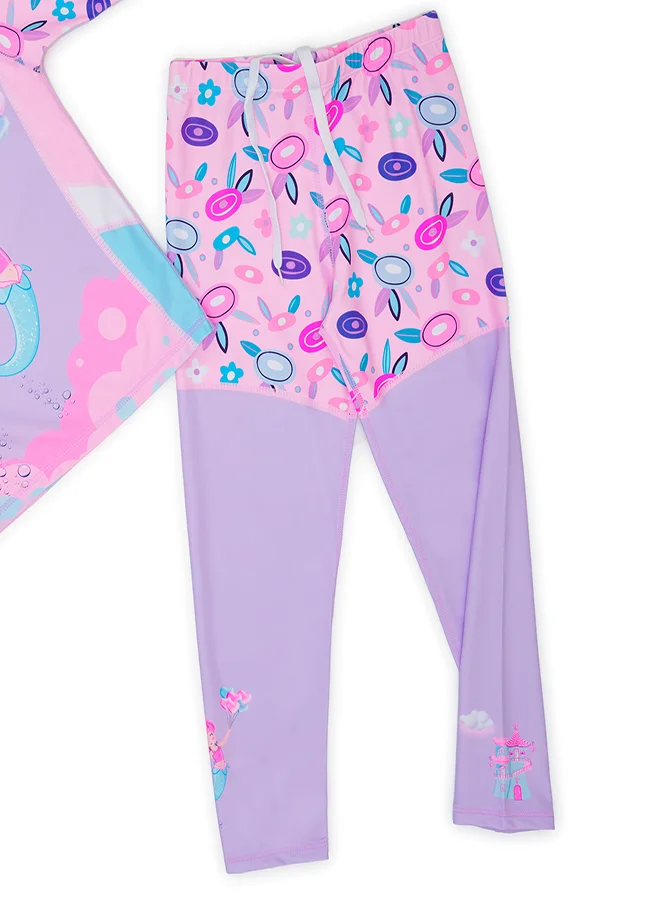 babyqlo Mermaid and Balloons Girls' Swimwear 2 Piece Set