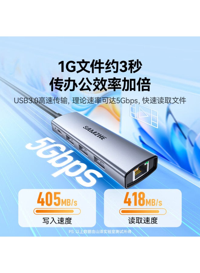 Samzhe Usb3.0 To Gigabit Ethernet Type-c Docking Station Splitter Network Cable Adapter Rj45 For Apple 15 Macbook Huawei Notebook Computer Conversion Hwk1-s - Image 3
