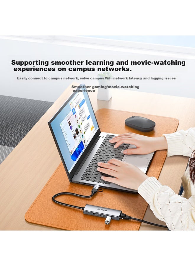 Samzhe Usb3.0 To Gigabit Ethernet Type-c Docking Station Splitter Network Cable Adapter Rj45 For Apple 15 Macbook Huawei Notebook Computer Conversion Hwk1-s - Image 4