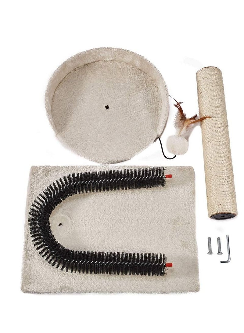 Altheqa Cat Scratching Post with Cat Tower Tree and Cats Arch Self Groomer Massager Brush Kitty Ball Toys for Kittens and Small Cats - Image 4