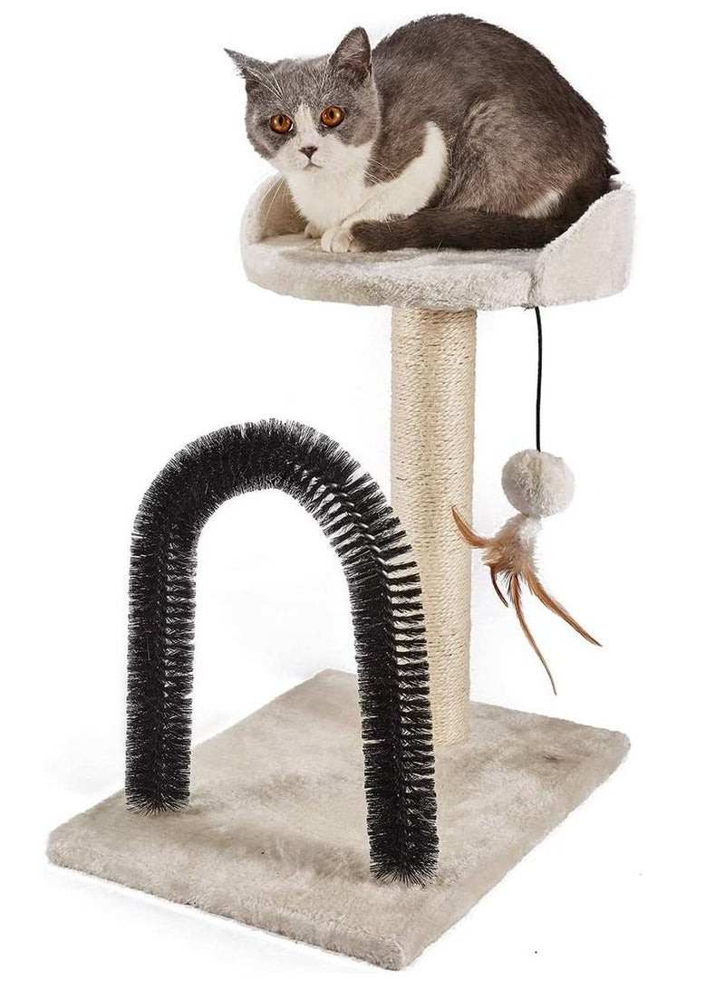 Altheqa Cat Scratching Post with Cat Tower Tree and Cats Arch Self Groomer Massager Brush Kitty Ball Toys for Kittens and Small Cats - Image 2