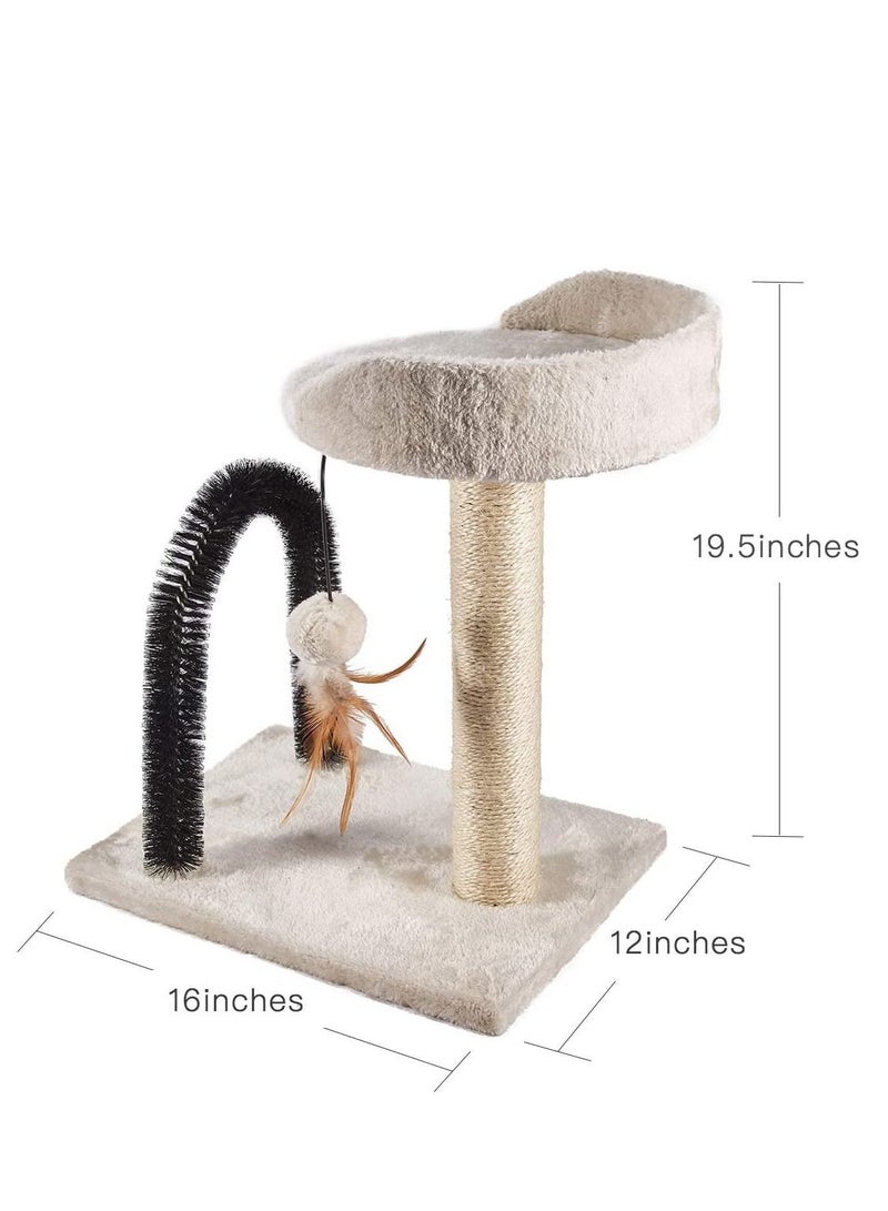 Altheqa Cat Scratching Post with Cat Tower Tree and Cats Arch Self Groomer Massager Brush Kitty Ball Toys for Kittens and Small Cats - Image 3