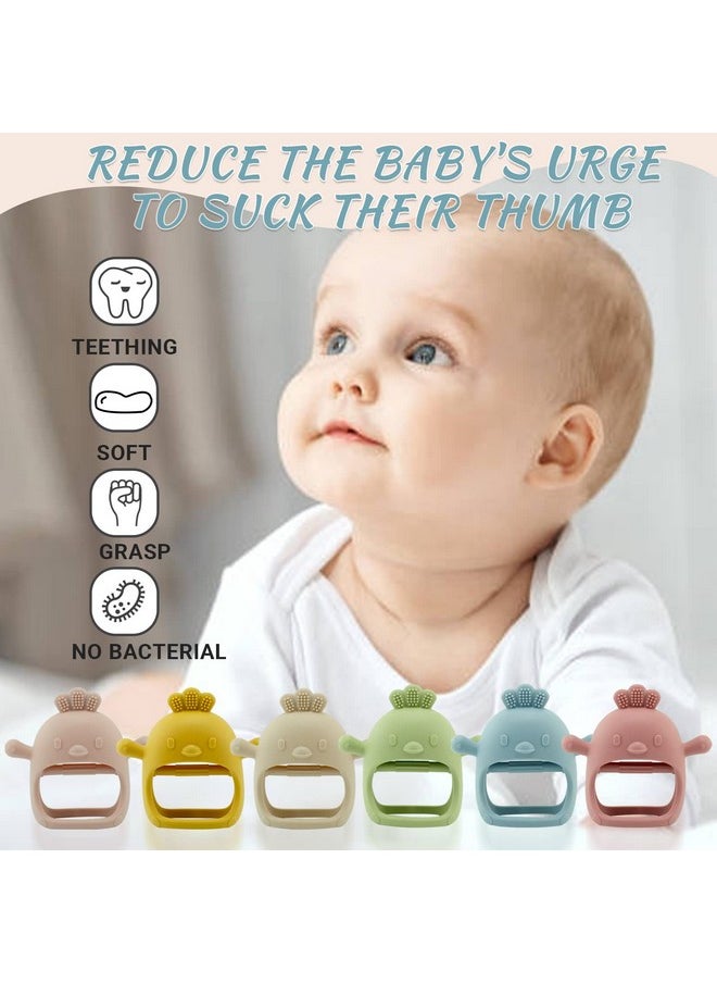 Patscorai - 6 Pcs Baby Teething Toys Silicone Teethers For Babies 0-6 Months No Drop Chew Toys Baby Hand Teethers For Soothing Pain Cute Safe Designs - Image 1
