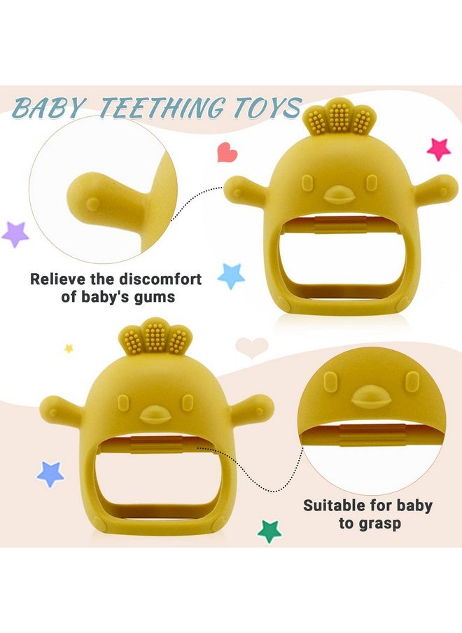 Patscorai - 6 Pcs Baby Teething Toys Silicone Teethers For Babies 0-6 Months No Drop Chew Toys Baby Hand Teethers For Soothing Pain Cute Safe Designs - Image 1
