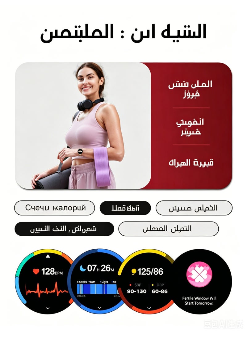 Smart Watch for Women, 1.43" AMOLED Fitness Tracker with Call Function, Heart Rate & SpO2 Monitor, IP68 Waterproof - Image 4