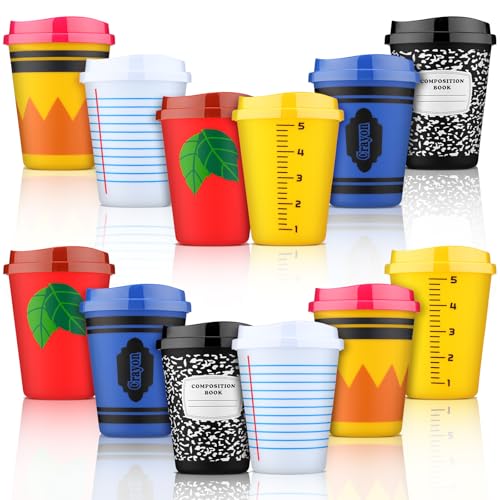 Skylety 12 Pcs End of Year Teacher Gifts Teacher Cups Gifts in Bulk 12oz Appreciation Tumblers Reusable Plastic Coffee Cups with Lids Classic - Image 1
