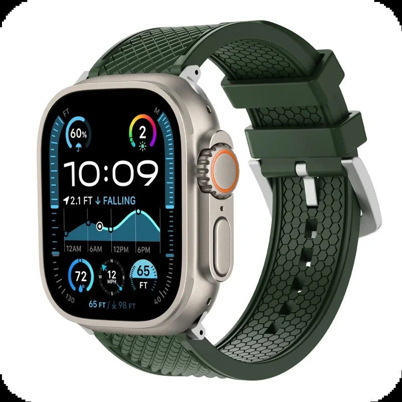 Universal FKM Rubber Watch Band Quick Release 18mm 19mm 20mm 21mm 22mm 24mm Watch Strap Replacement Compatible with Apple Suunto & Other Sport Watches - Image 5