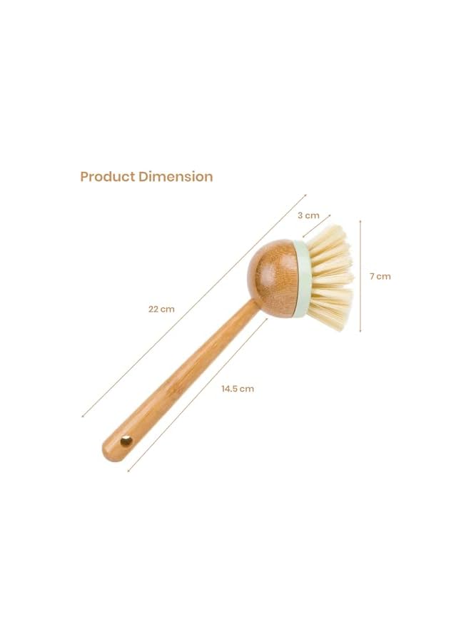 promass  Go Green Bamboo Dish Brush, Wooden, 2981 - Image 2