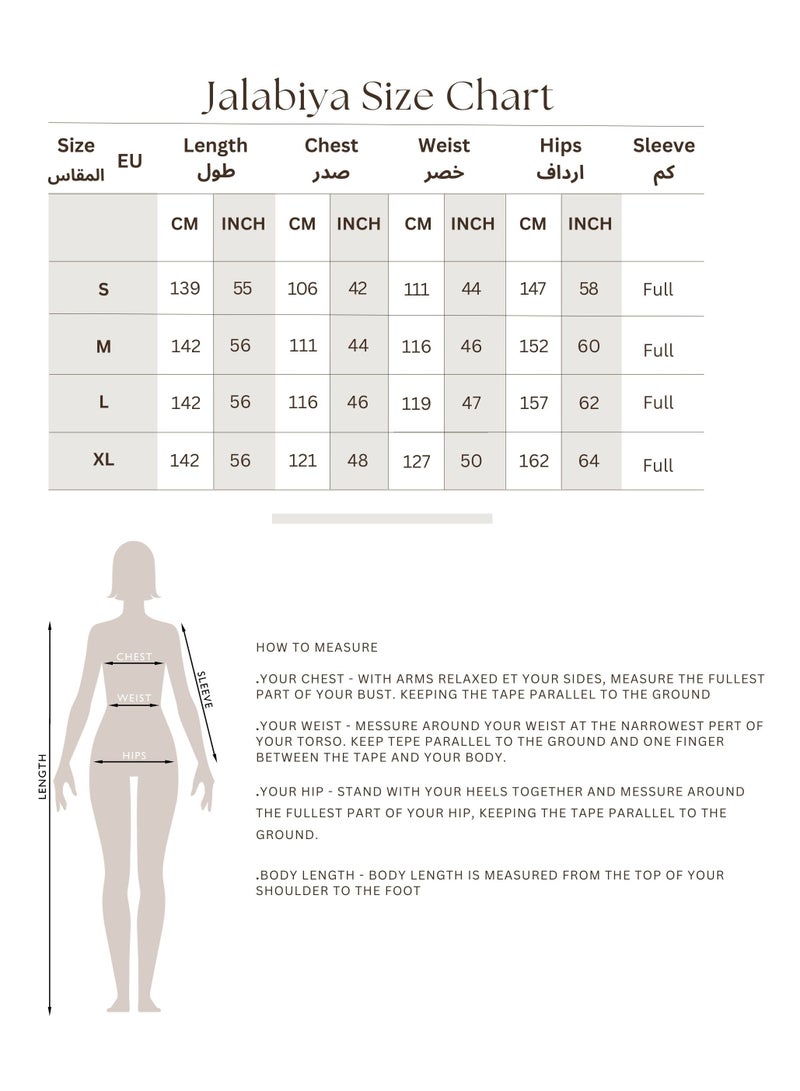 اكسا جلابية انيقة مع تطريز دقيق - Image 5