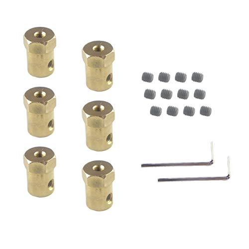CHANCS 6 Pieces 7mm Motor Flexible Coupling Coupler Connector for Car Wheels Tires Shaft Motor Accessories - Image 1