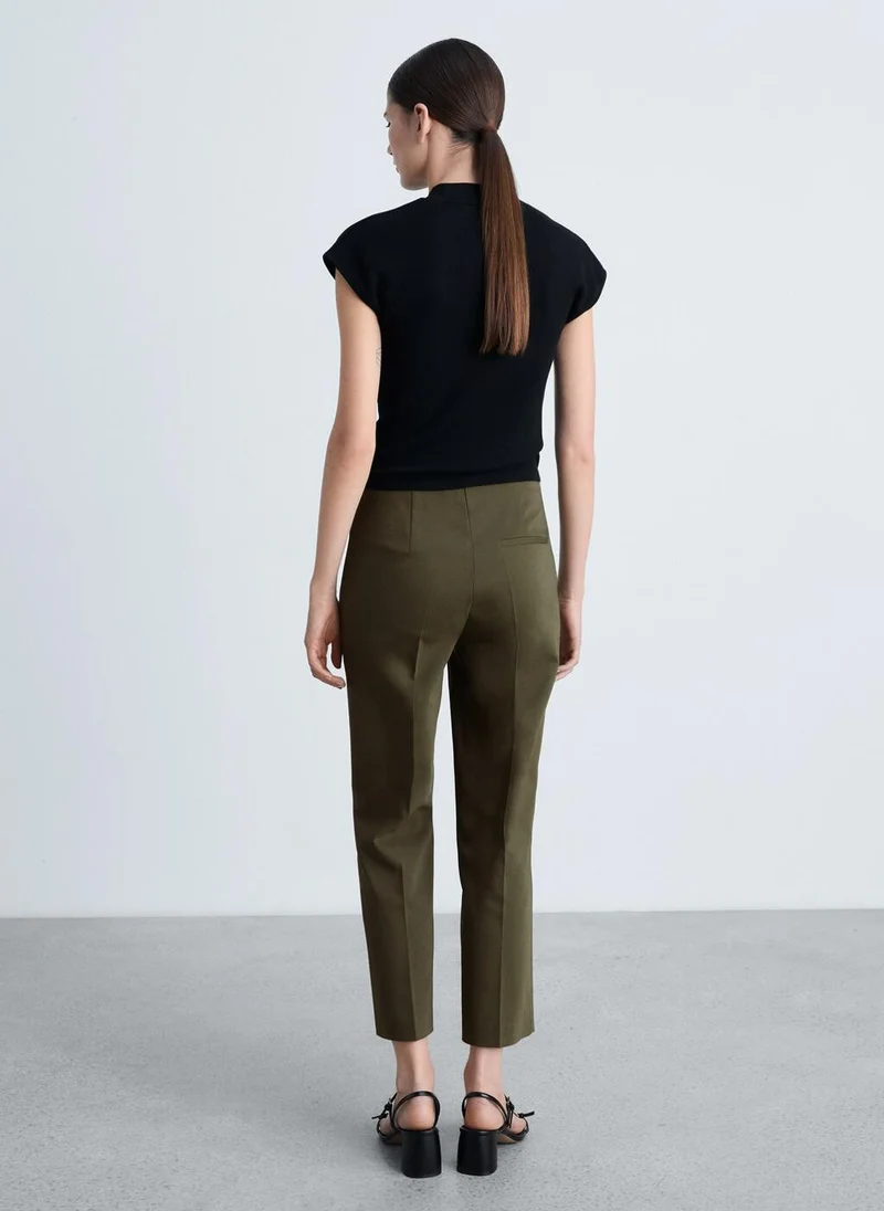 MANGO Jewel Buttons Straight Fit Pants