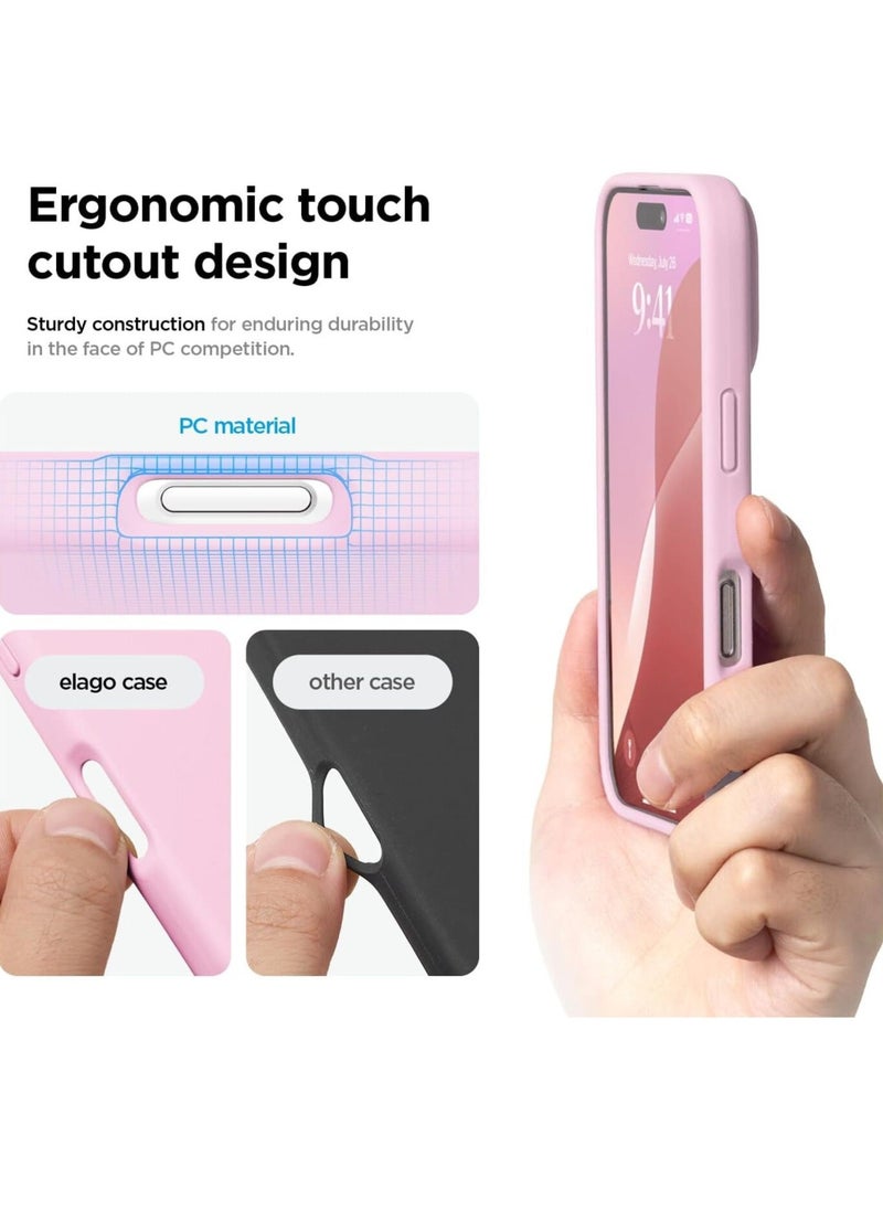 Raxoom Hot Pink Liquid Silicone Case for iPhone 16 Plus - Full Body Protection, Shockproof, Slim Design with Anti-Scratch Microfiber Lining - Image 4