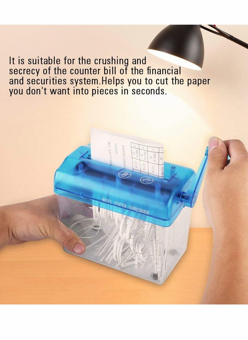 KASTWAVE Mini Hand Shredder, Portable Cross-Cut Paper Shredder A6 Manual Paper Cut Shredder  - Image 3