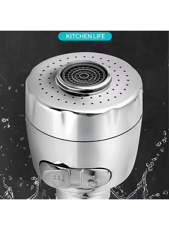 2 Modes 360 Rotating Silvery Kitchen Faucet Sprayer Extender Water Saving Plastic - Image 5