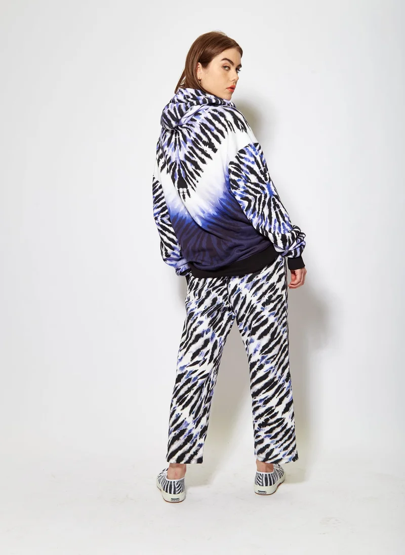 House Of Holland  Purple&White Tie Dye Zebra Print Hoodie for Women | Best Price UAE