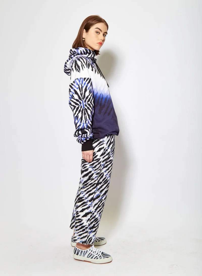 House Of Holland  Purple&White Tie Dye Zebra Print Hoodie for Women | Best Price UAE