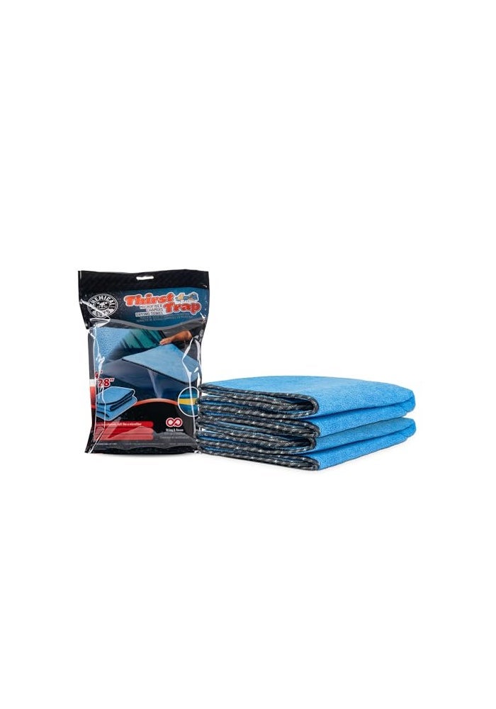 Chemical Guys Thirst Trap Microfiber Chamois Towel Blue 24 x 28 2 Pk - Image 1
