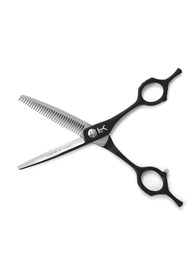 Kobaruto Very Sharp Kobaruto - Rebel - 440c Silver Black Cobalt 6" 35% Cut Ratio Hair Thinning Shears Scissors for Stylists and Barbers - Image 2