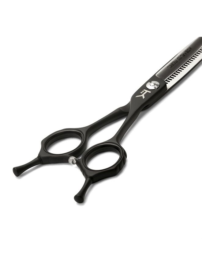 Kobaruto Very Sharp Kobaruto - Rebel - 440c Silver Black Cobalt 6" 35% Cut Ratio Hair Thinning Shears Scissors for Stylists and Barbers - Image 5