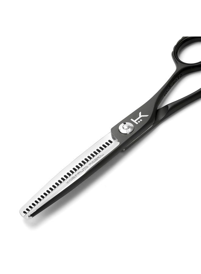 Kobaruto Very Sharp Kobaruto - Rebel - 440c Silver Black Cobalt 6" 35% Cut Ratio Hair Thinning Shears Scissors for Stylists and Barbers - Image 4