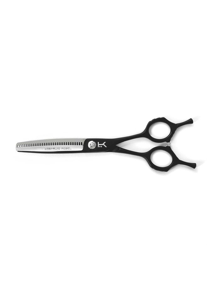 Kobaruto Very Sharp Kobaruto - Rebel - 440c Silver Black Cobalt 6" 35% Cut Ratio Hair Thinning Shears Scissors for Stylists and Barbers - Image 3
