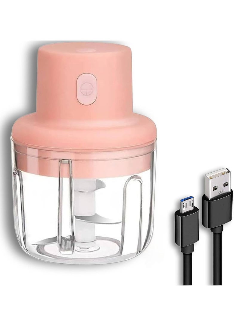 سکیلو مفرمة يدوية كهربائية صغيرة، سعة 250 مل، قابلة لإعادة الشحن عبر USB، لاسلكية، تحكم بلمسة واحدة، وعاء غير قابل للكسر، للاستخدام في المطبخ  - Image 1