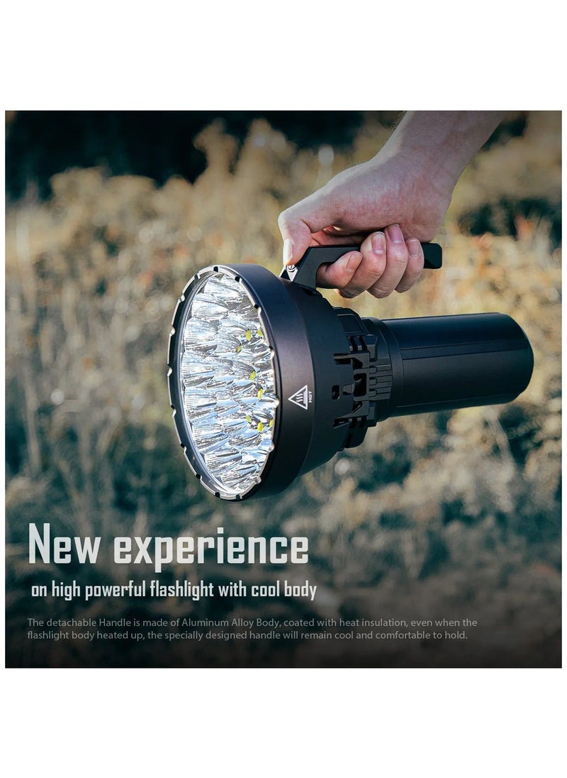 Generic - SR 32 Worlds Brightest Flashlight 120,000 Lumens, Rechargeable Flashlights High Lumens,Cree XHP70.2 LEDs Powerful Flashlight with OLED Display,8 Modes,Handle, PD 100W Type-C Fast Charging camping - Image 1