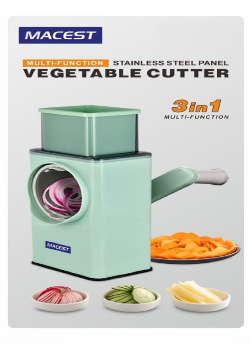 MACEST 3-in-1 Manual Vegetable Cutter - Slicer, Grater, and Chopper with Ease 